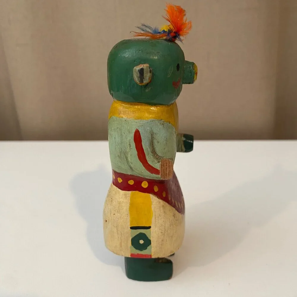 Antique Hopi Kachina Doll‎ Hand Painted Wood 5” – Broken Right Hand